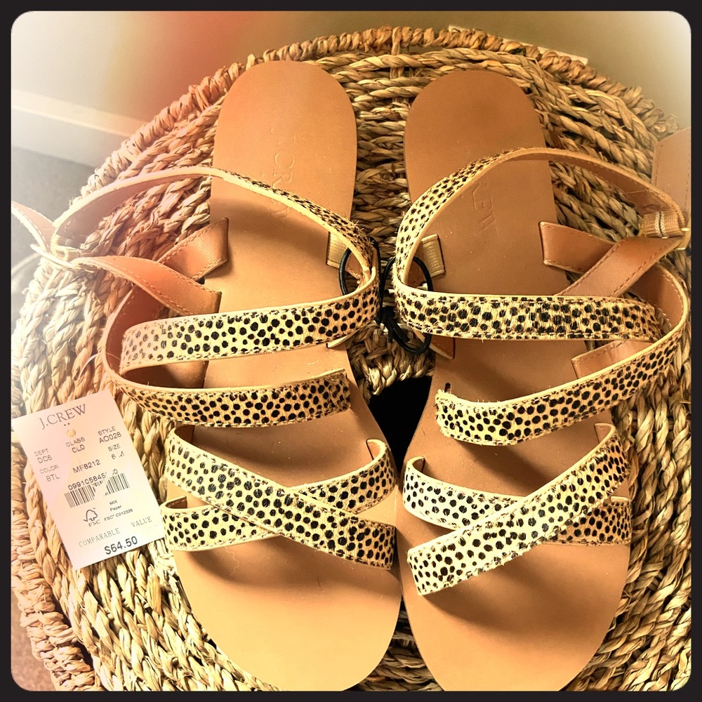 J.Crew Strappy Cheetah Sandals